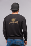 LIONHEART-ORIGIN 1415 Crewneck Sweatshirt with Front Lionheart Shield and Back Lion Head Shield Print