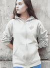 LIONHEART-ORIGIN Zip-Up Hoodie with Front Lioness Heart Claw and Back Lion Head Shield Print